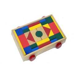 عربة مكعبات خشبية