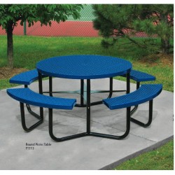 طاولة حديد شكل دائري لون ازرق