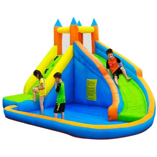 Inflatable jumping device for children with slide (water or dry), pool and small jumping castle
